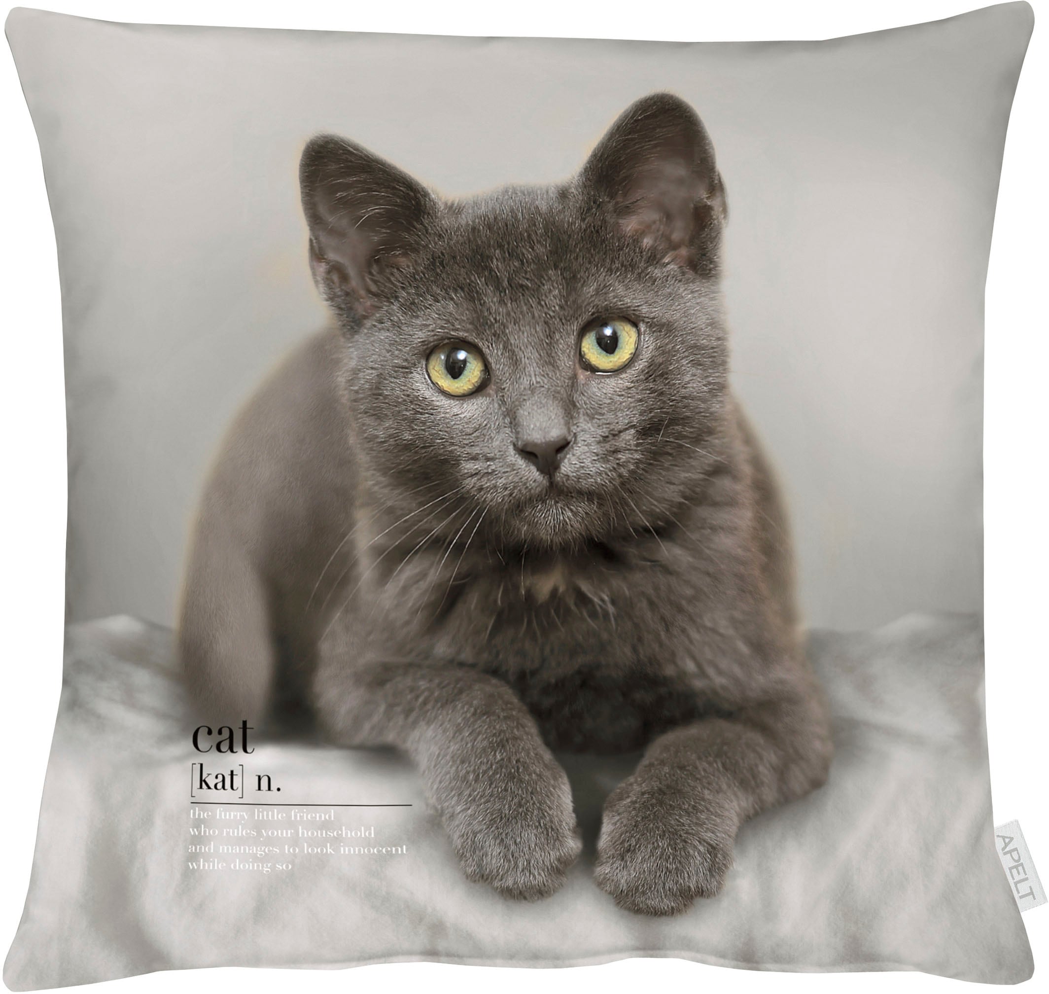 Kissenhülle APELT "6870" Gr. 1, grau, B:46cm H:0,5cm L:46cm, Polyester, Obermaterial: 70% Polyester, 30% Baumwolle, Kissenbezüge Image