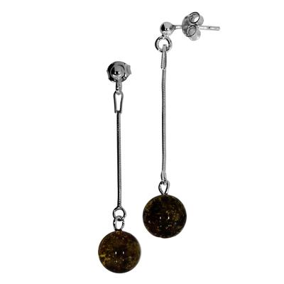 Paar Ohrhänger OSTSEE-SCHMUCK "Ostsee-Schmuck Ohrhänger Klassisch 9 mm Ohrhänger Klassisch 9 mm", weiß, Ohrringe, Damen, 45 x 9mm, Silber 925 (Sterlingsilber) Image