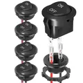 5PCS Interruttore a bilanciere rotondo 12V ON Off Interruttore 12 Volt DC Cerchio Interruttore a levetta 2 Pin SPST 15A/250V 20A/125V AC 20MM Con fili