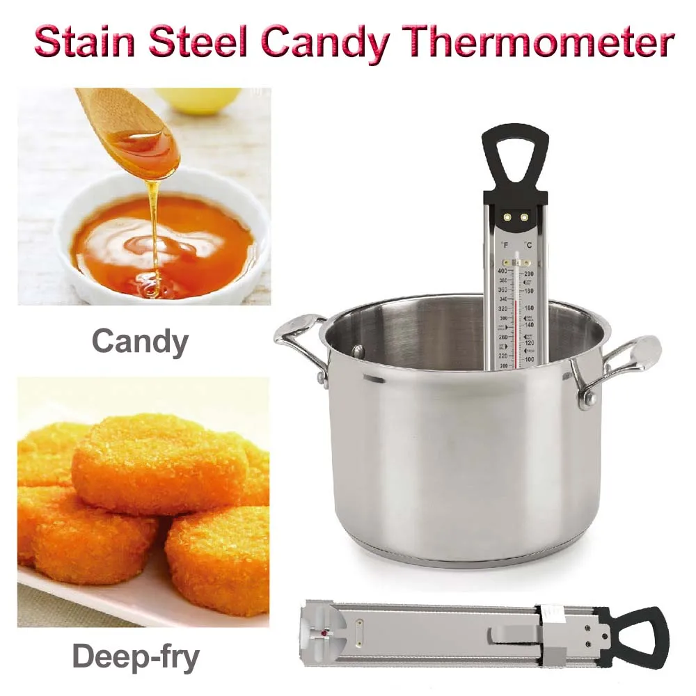 Stainless Steel Candy Deep-fry Food Kitchen Thermometer Sugar Meat Jam Temperature Measuring Household Cooking Tool Accessories