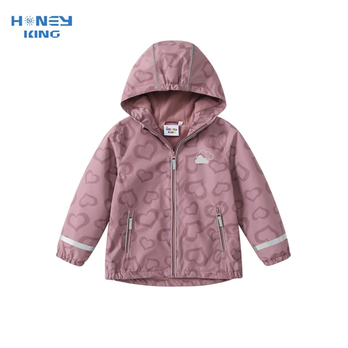 HONEYKING veste Softshell pour enfants imperméable à capuche polaire vêtements d