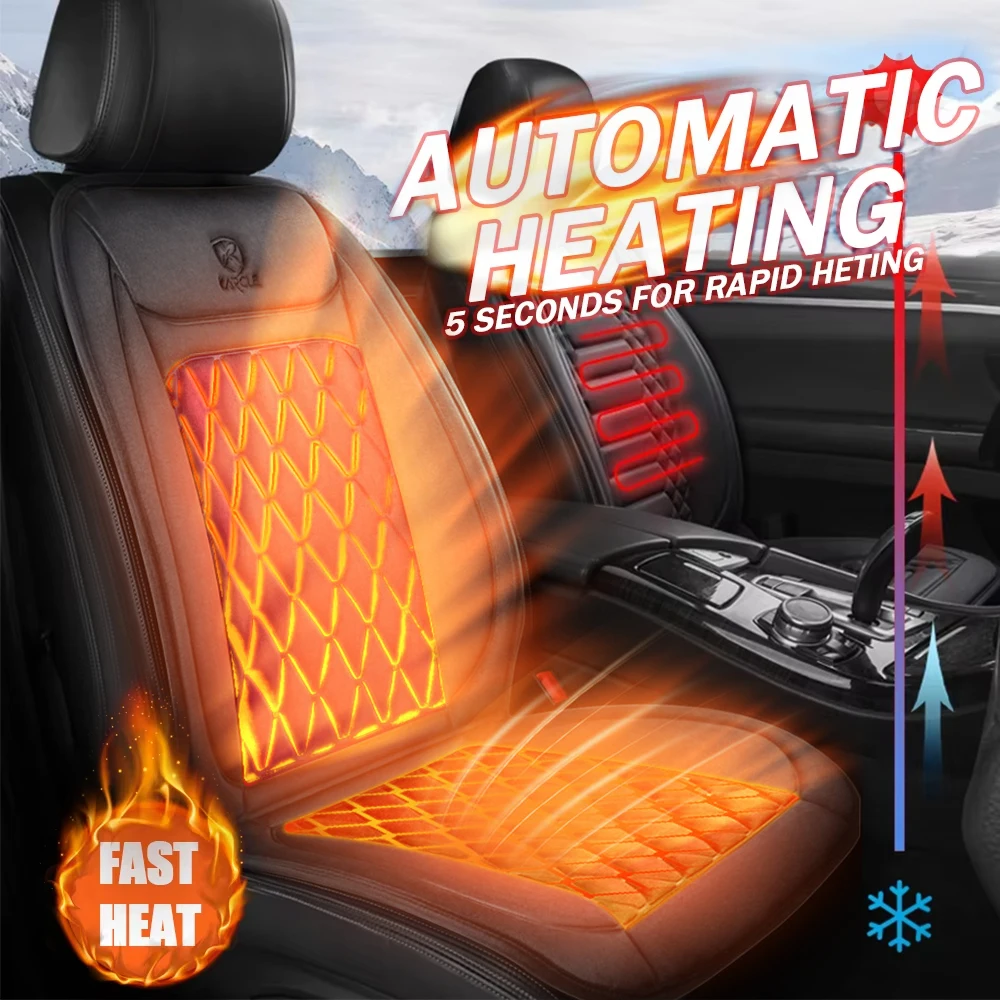 1/2 pièces 12V housse de siège de voiture chauffante hiver chauffage plus chaud coussin de siège de voiture Auto universel housse de protection de siège de voiture accessoires de voiture