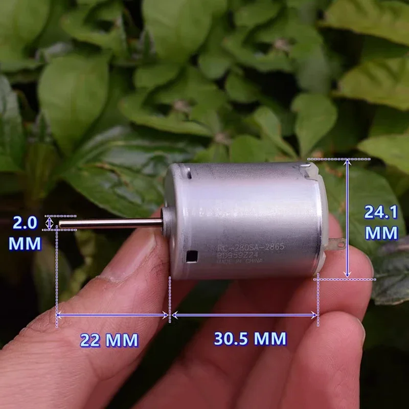 Mabuchi RC-280SA-2865 Mini 280 Motor DC 3V-6V 14000RPM Micro 24mm Carbon Brush Motor 22MM Long Shaft DIY Hobby Toy Car Boat Fan