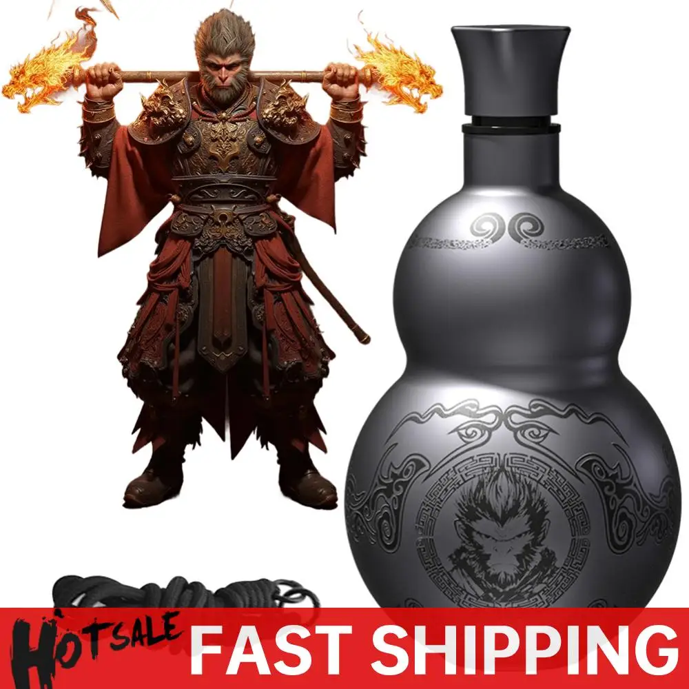 500 ml Kürbis-Wasserflasche aus Edelstahl, Wu Kong-Wasserkocher, auslaufsichere Wasserflasche im Retro-Stil für kalte, heiße Getränke Image