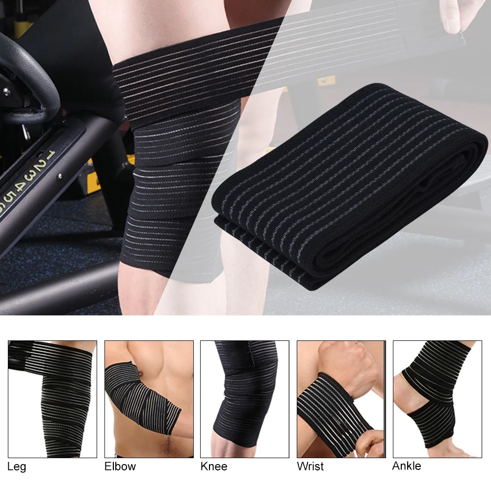 Schwarz Hohe Elastizität Kalb Oberschenkel Unterstützung Knie Brace Kompression Wrap Unterstützung Bandage Brace Kompression Knie Brace Knie Schutz Image