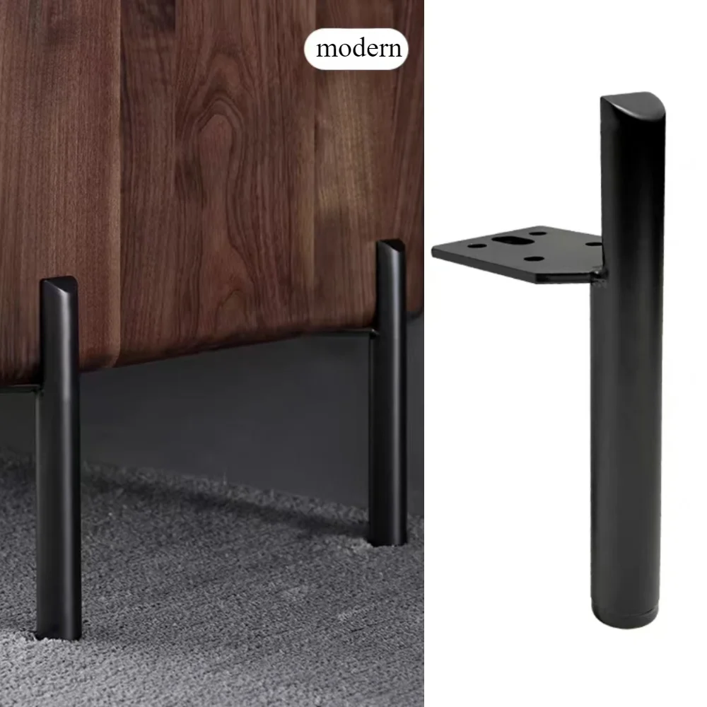 4 Stück moderne mattschwarze Metall-Möbelbeine, 15 cm Stützfüße für Bett- und Schrank-Hardware-Zubehör, Beine für Möbel