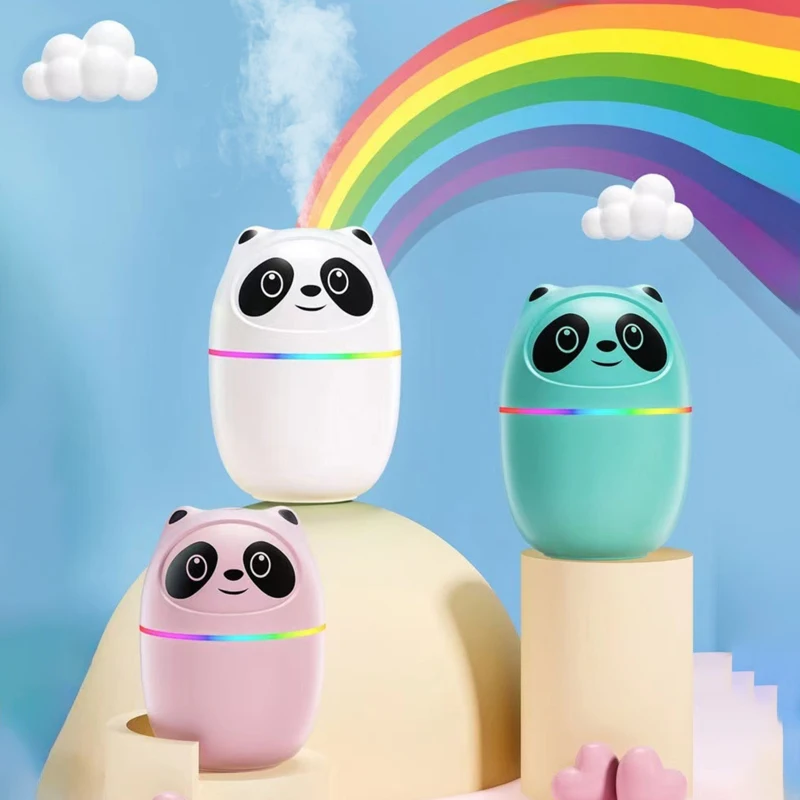 Mini Luftbefeuchter Niedlichen Panda Aroma Öl Diffusor Mit Nachtlicht USB Aufladbare Kühlen Nebel Sprayer Pflanzen Reiniger Humificador Image