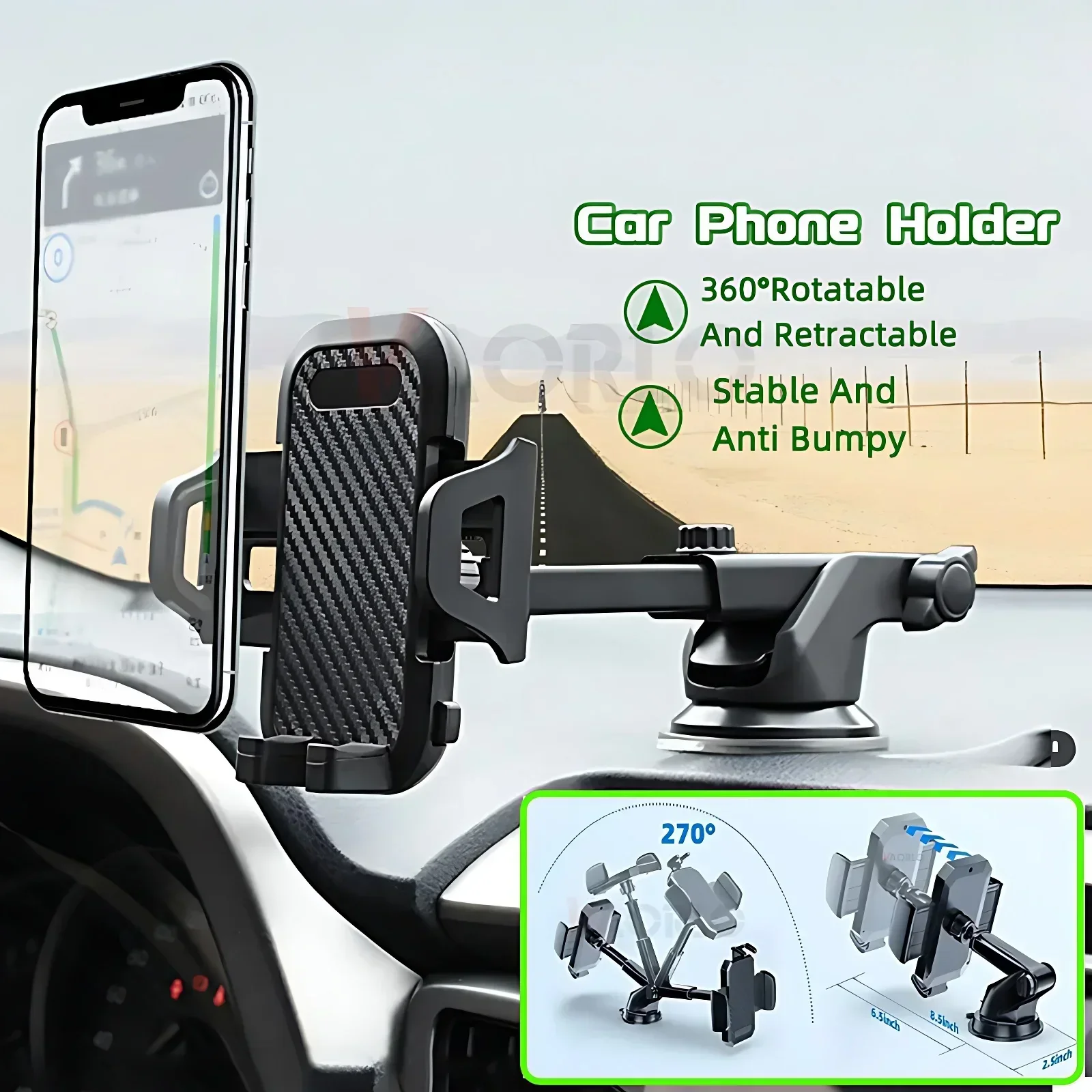 Autotelefonhalter Universal Auto Armaturenbrett Windschutzscheibe Handyhalterung Saugnapf Freisprecheinrichtung Handyständer Vent Clip Image