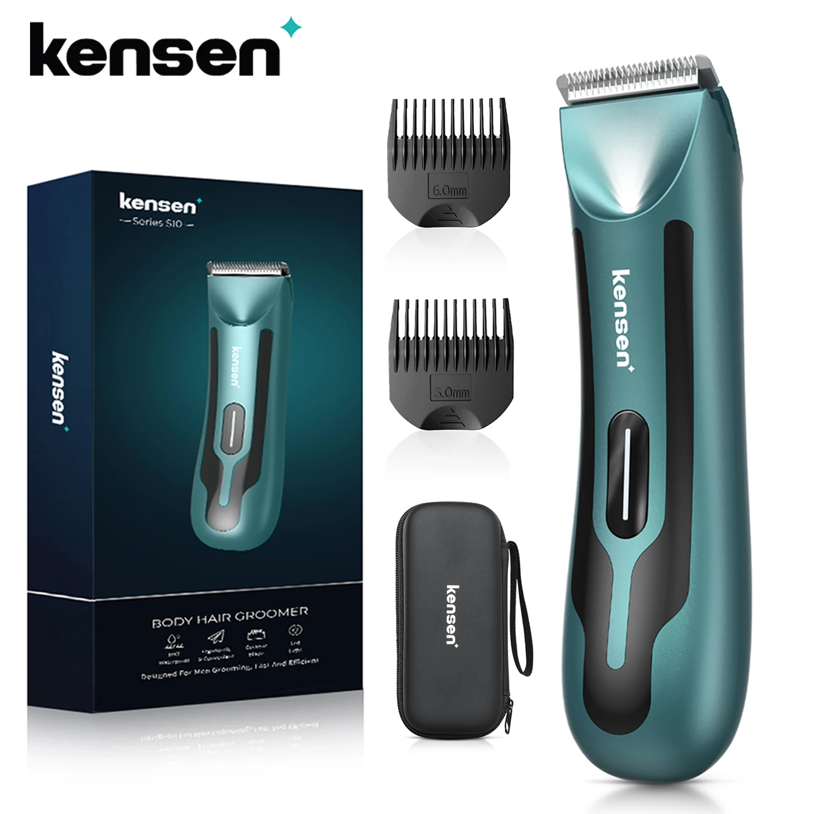 KENSEN S10 Elektrischer Körperhaarschneider für Männer und Frauen, Bälle, Rasierer, Haarentfernung, Bikini-Trimmer, Leistengräucher, Clipper, Bartrasierer Image