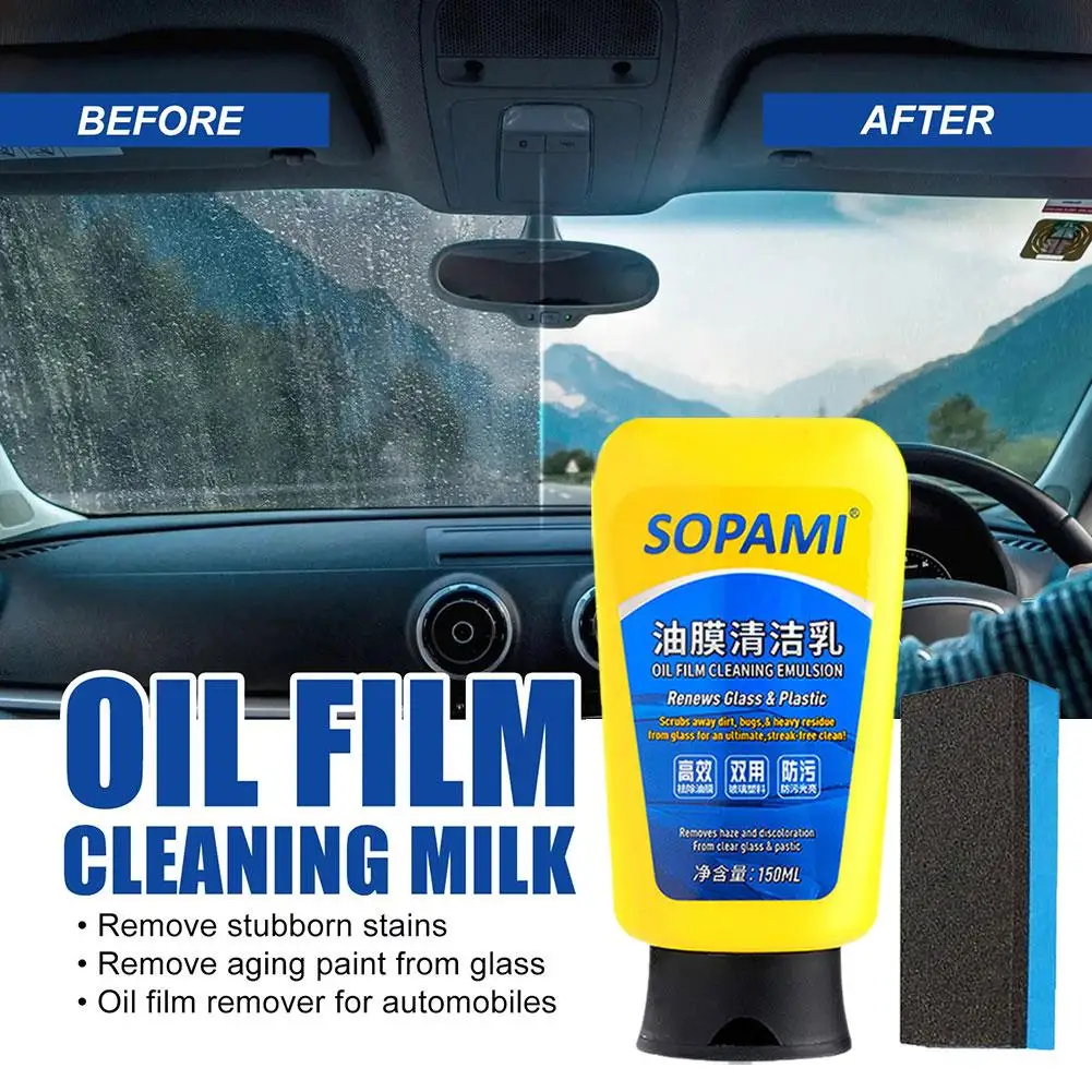 150 ml SOPAMI Öl Film Emulsion Glas Reiniger Hydrophobe Polnischen Wachs Renovator Schutz Pflege Auto Waschen Auto Polnischen Wasserlos Image