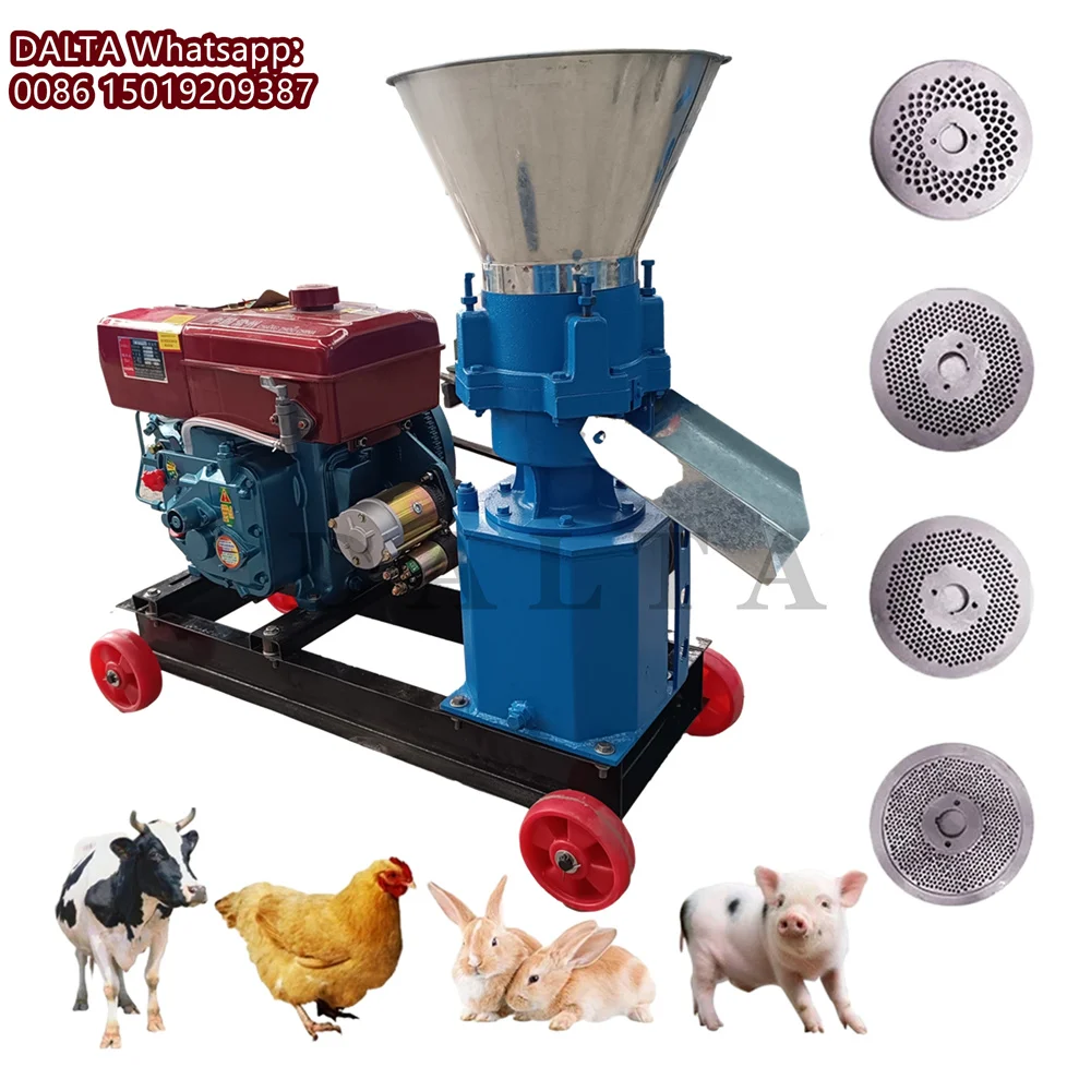 100-200 kg/std Haushalt Tier Schwein Fütterungen Pelletizer Rinder Pferd Kaninchen Huhn Ente Lebensmittel Feed Pellet, Der Maschine Diesel motor Image
