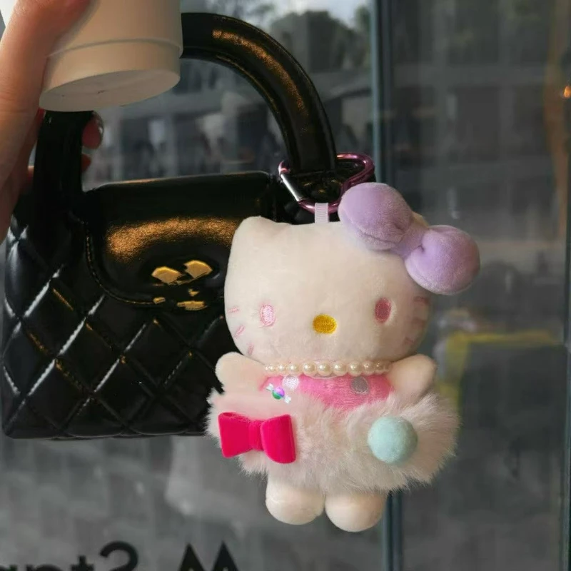 Anime Hello Kitty Plüschpuppe Schlüsselanhänger Niedliche Schultasche Anhänger Dekoration Dopamin Kitty Pp Baumwolle Gefüllte Puppe Geschenk