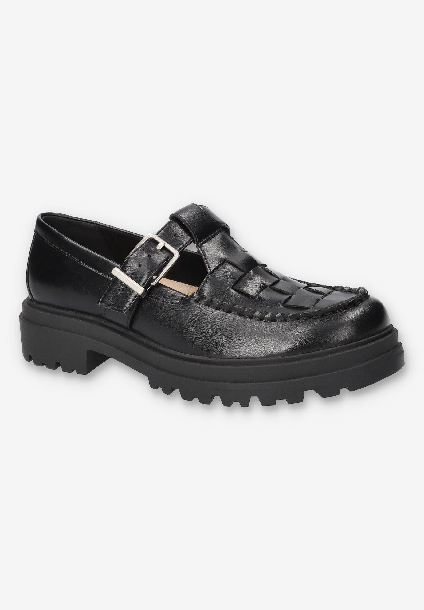 Women's Makell Comfort Lug Loafer by Bella Vita in Black (Size 8 XW)