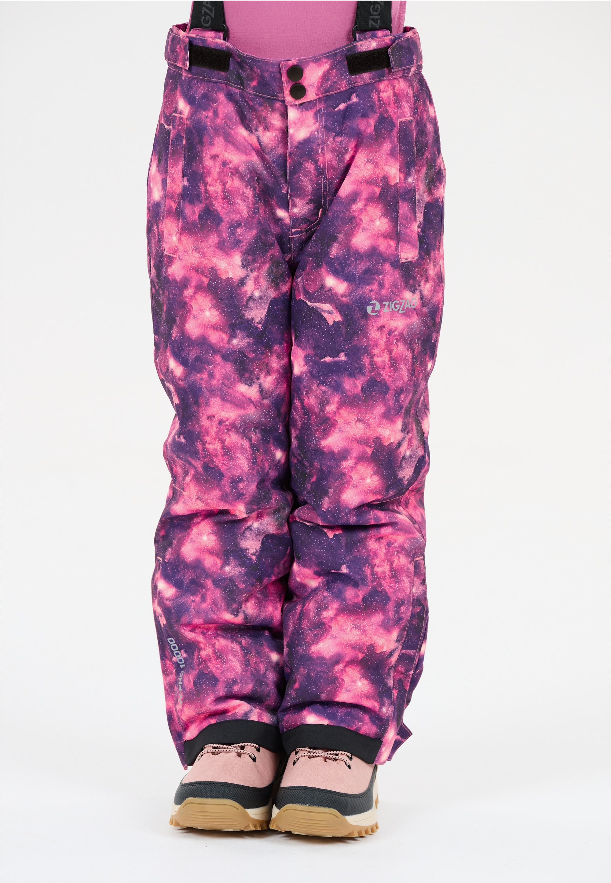 Skihose ZIGZAG "Soho", Kinder, Gr. 104, EURO-Größen, purpurviolett, 100% Polyester, geblümt, lang, Hosen, aus atmungsaktivem Material Image