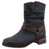 Winterboots MUSTANG SHOES "Fabienne", Damen, Gr. 42, blau (navy), Lederimitat, used, modisch, Schuhe, Stiefelette, Westernboots mit Warmfutter