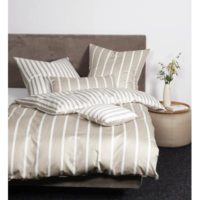 Wendebettwäsche JANINE "Interlock-Jersey59028 3", beige (naturell), B/L: 135cm x 200cm, , Interlock-Jersey, B/L: 80cm x 80cm, Interlock-Jersey, Obermaterial: 100% Baumwolle, Bettwäsche, mit Reissverschluss Image