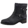 Winterstiefelette MUSTANG SHOES "Fabienne", Damen, Gr. 41, blau (nachtblau), Lederimitat, Textil, Basic, Schuhe, Biker Boots mit Blockabsatz und Zierriemchen