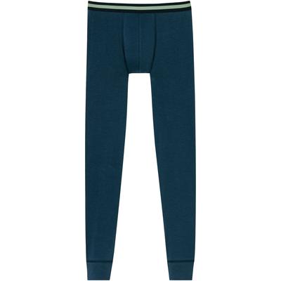 Lange Unterhose SCHIESSER "95/5", Kinder, Gr. 152, blau (nachtblau), Single Jersey, Obermaterial: 95% Baumwolle, 5% Elasthan, unifarben mit Farbeinsatz, figurbetont, Unterhosen, mit Kontrastbund Image