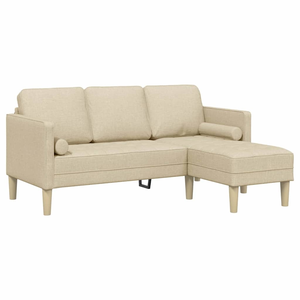 vidaXL Sofa Set mit Kissen Creme Polyester Image