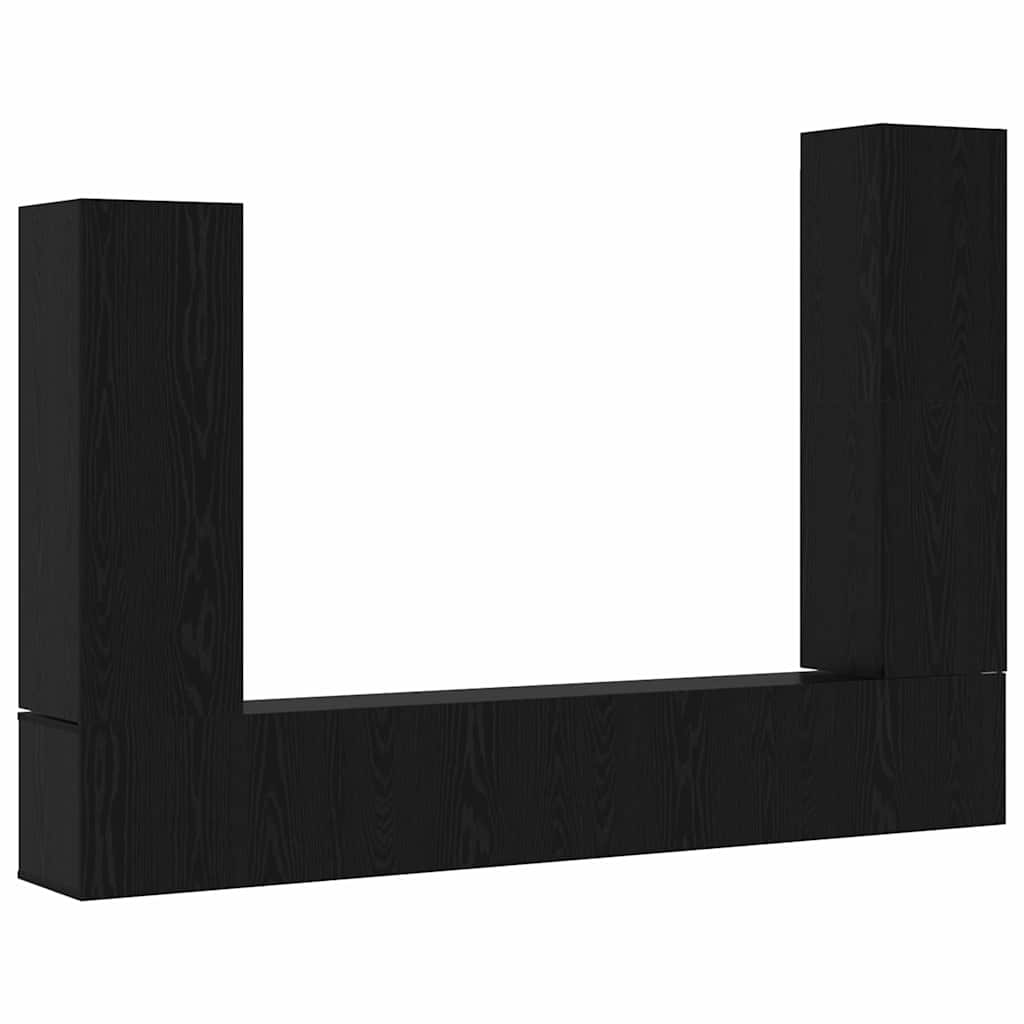 vidaXL TV-Schrank-Set 4 pcs Schwarz Eichen-Optik 30,5 x 30 x 110 cm Image