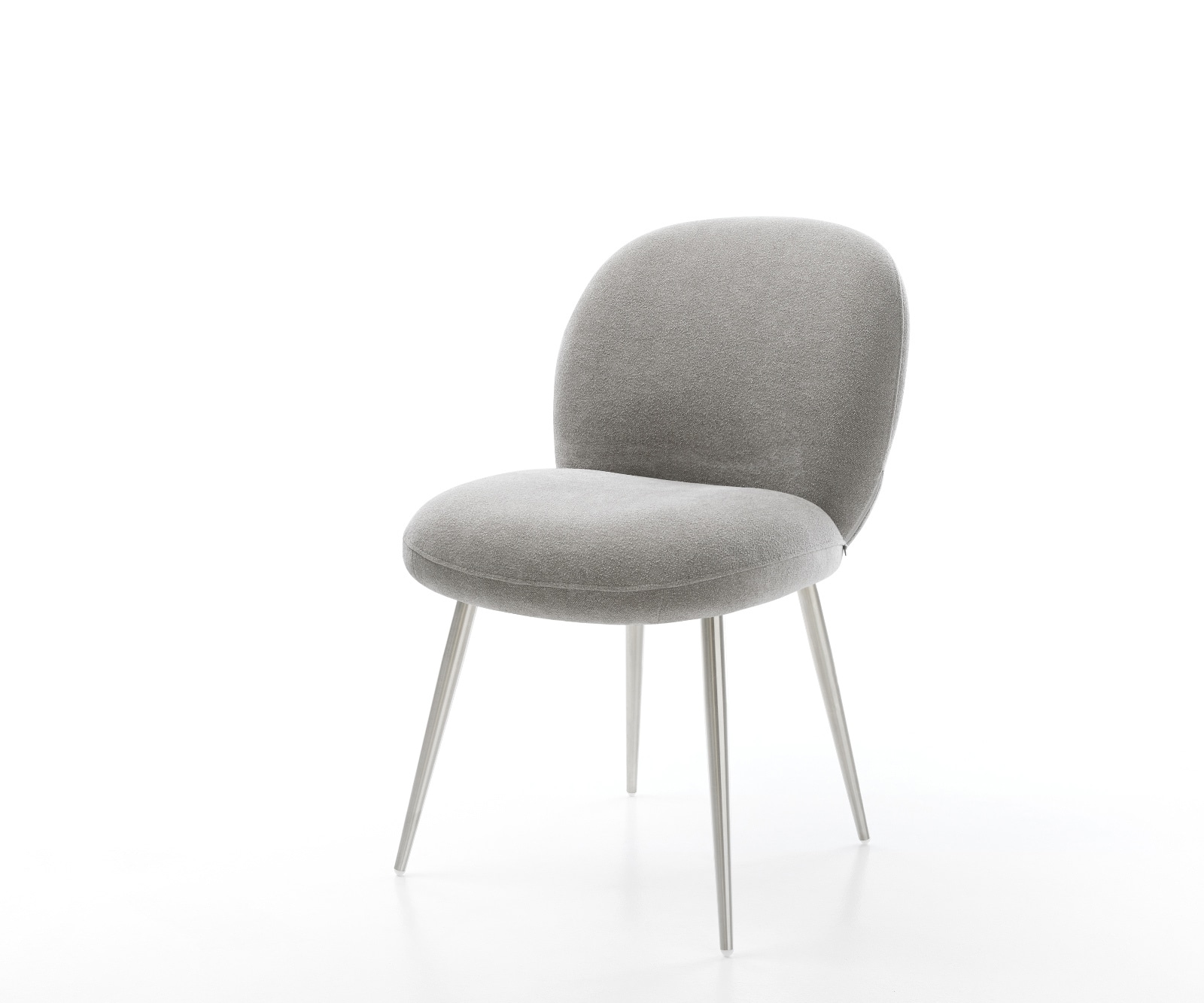 DELIFE Esszimmerstuhl Nube-Flex Strukturstoff Soft Grau 4-Fuß konisch Edelstahl Taschenfederkern, Esszimmerstühle Image
