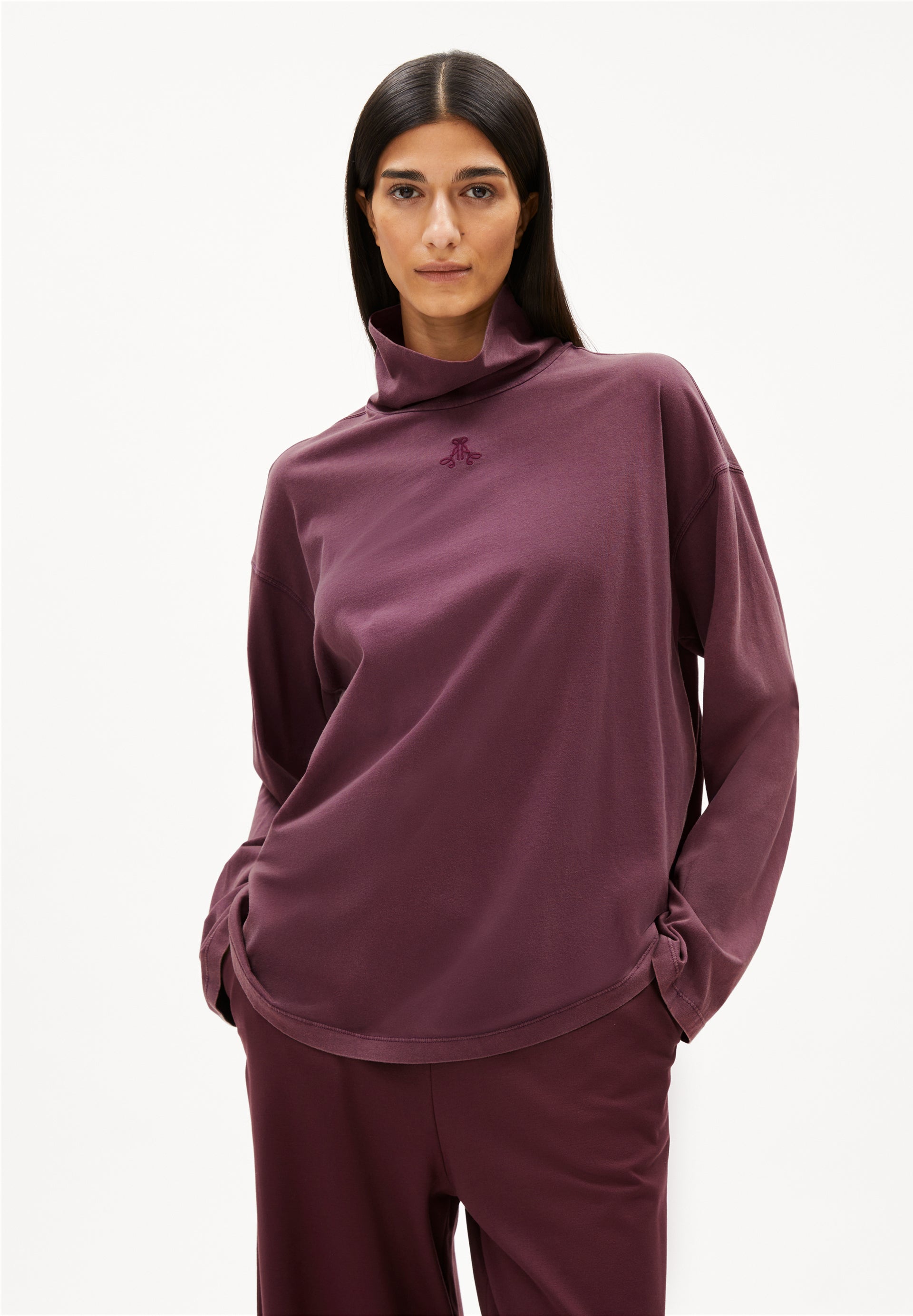 AIDINAA GMT DYE | Longsleeve aus Bio-Baumwolle - rot (L) Image