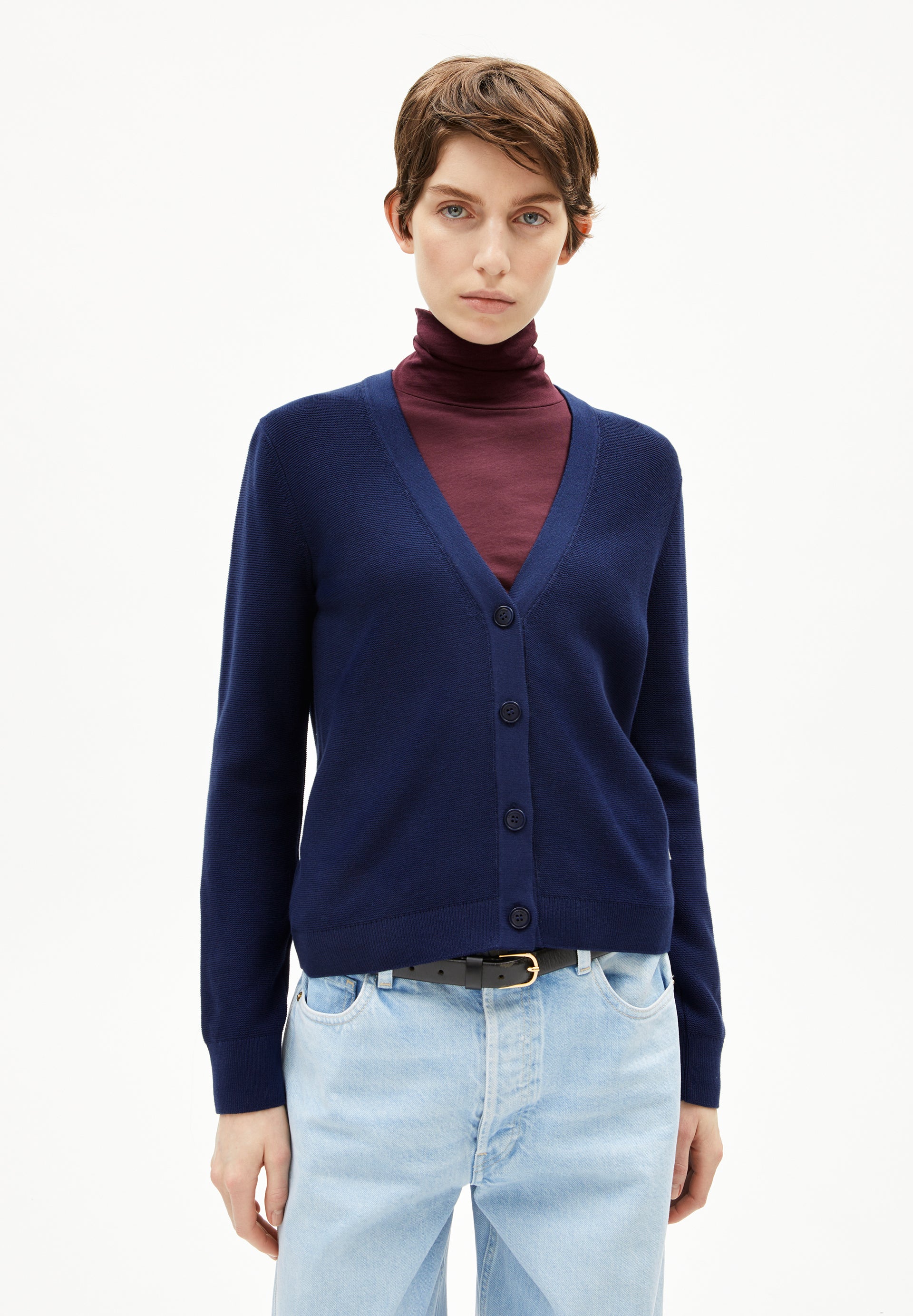 MENAAL LINKS LINKS | Strickjacke aus Bio-Baumwolle - blau (S) Image