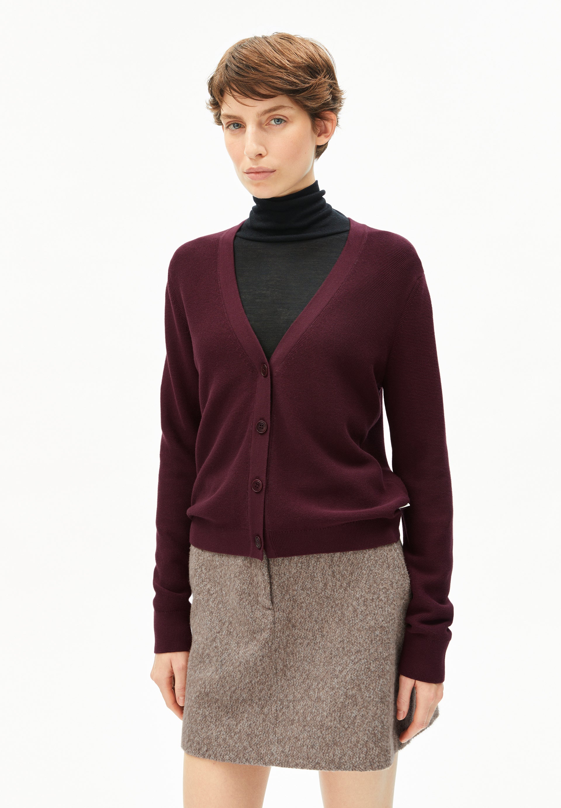 MENAAL LINKS LINKS | Strickjacke aus Bio-Baumwolle - rot (S) Image