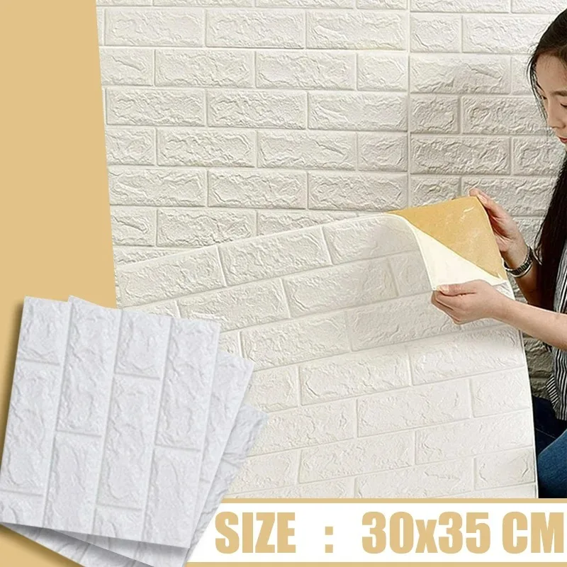 DIY-Bastelprojekte, Wandkunst, einfarbig, europäischer Stil, Kunstziegel-Wandaufkleber, selbstklebende Hintergrunddekoration, Tapete für Zuhause Image