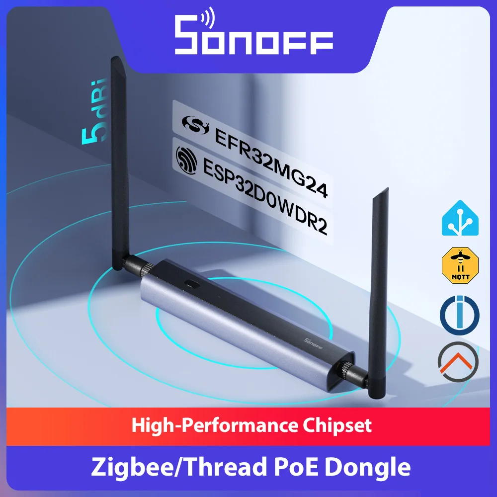 SONOFF Dongle Max Zigbee/Thread PoE Dongle-M Hochleistungs-Chipsatz Webbasierte Management-Schnittstelle unterstützt Ethernet, WLAN, USB Image