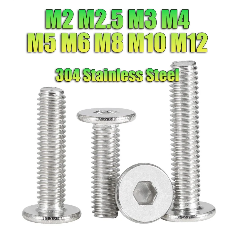 CM-Innensechskantschraube mit Innensechskant, ultradünn, superniedrige, flache Wafer-Kopfschraube, M2, M2,5, M3, M4, M5, M6, M8, M10, M12, 304 Edelstahl, digitaler Bolzen Image