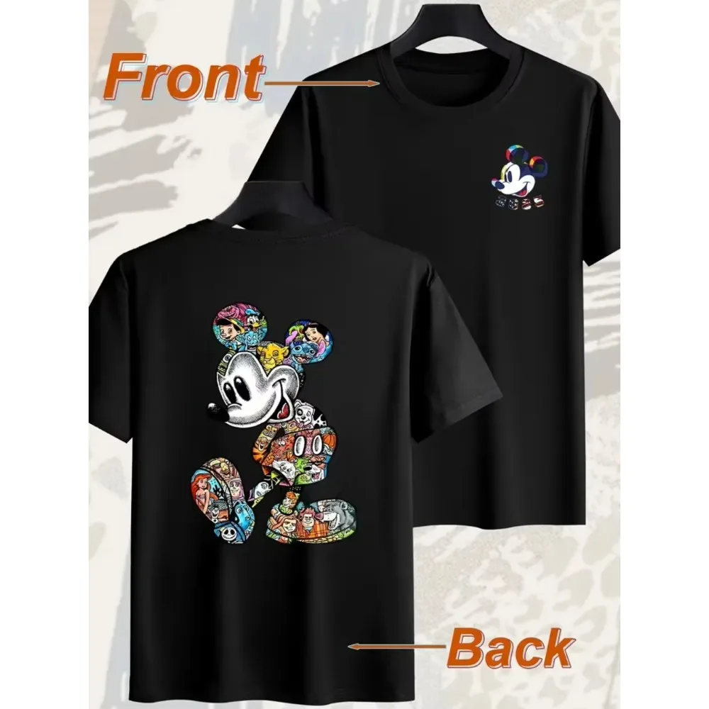 2025, cooles Paar Disney Mickey Mouse Serie T-Shirt Herren T-Shirt Sommer Baumwolle Damen T-Shirt Oversize Top Unisex Streetwear Kleidung Image
