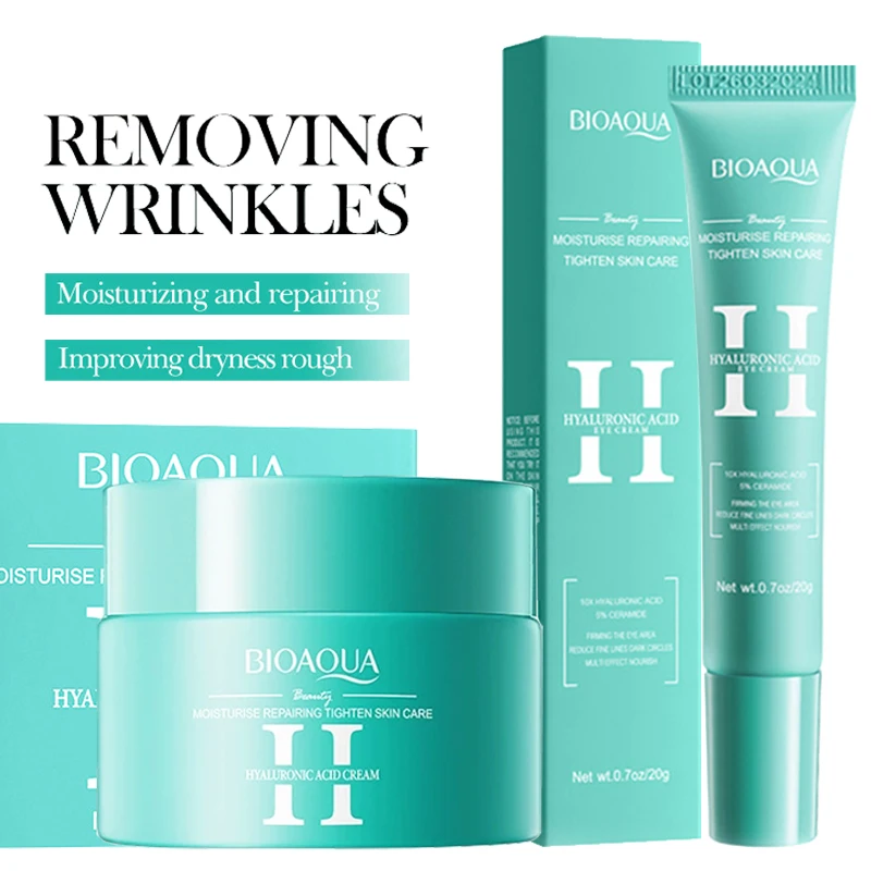 BIOAQUA Hyaluronsäure Hautpflege Sets Feuchtigkeitsspendende Bleaching Gesichtscreme Anti Falten Anti Augenringe Augencreme Hautpflege Kit Image