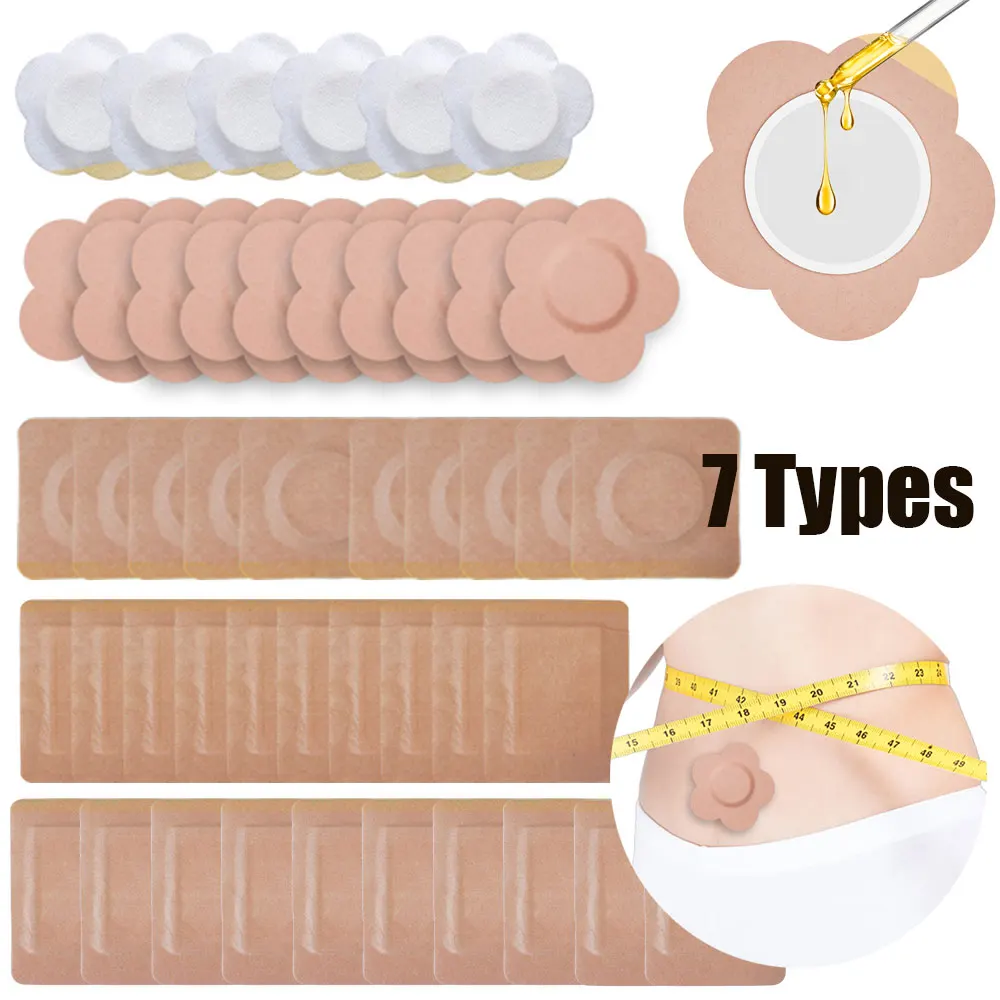 50/30/10 Stück Rizinusöl-Pflaster, Rizinusöl-Packung, selbstklebende Einweg-Pads aus Bio-Baumwolle für Bauchnabel-Hilfe-Pads Image