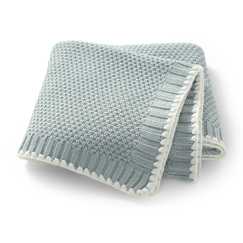 Babydecken, gestrickt, ultraweich, für Neugeborene, Jungen und Mädchen, Bettwäsche, Steppdecke, 90 x 70 cm, Dual-Use-Säuglings-Unisex-Empfangsmatte, Kleinkind-Wurfbezug Image