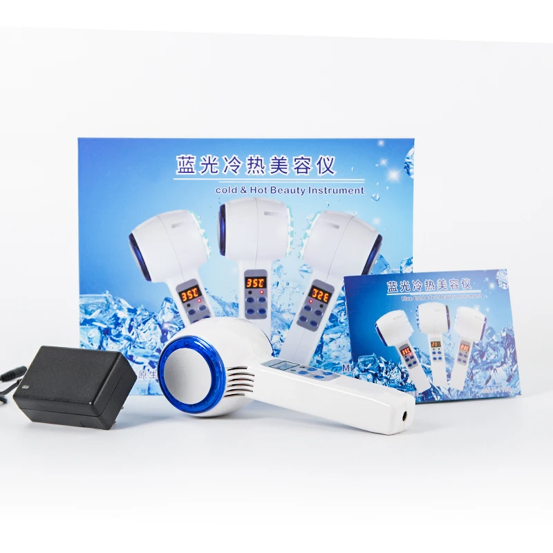 Heißes und kaltes Ultraschall-Doppelköpfe-Hammer-Massageinstrument, Anti-Falten-Hautstraffung, Lifting-Gesichtsschönheitsmassagegerät Image