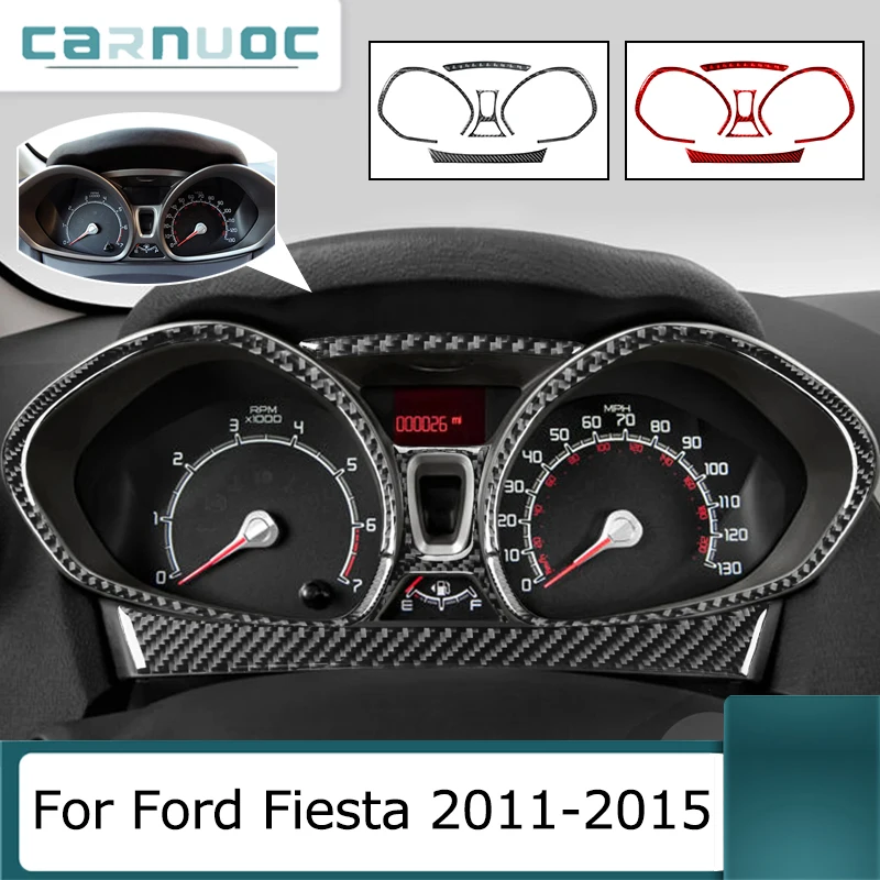 Tachometer Surround Trim Strip für Ford Fiesta 2011 2012 2013 2014 2015 Kohle faser Aufkleber Auto Interieur dekorative Zubehör Image