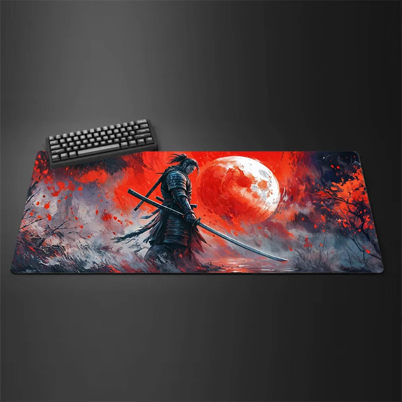 Japanisches Samurai-Mauspad, großes Gaming-Zubehör, Mauspad, Gamer-Schreibtischunterlage, Büromatten, Tastatur, XXL, Mause-Teppich, 900 x 400 Geschwindigkeit Image
