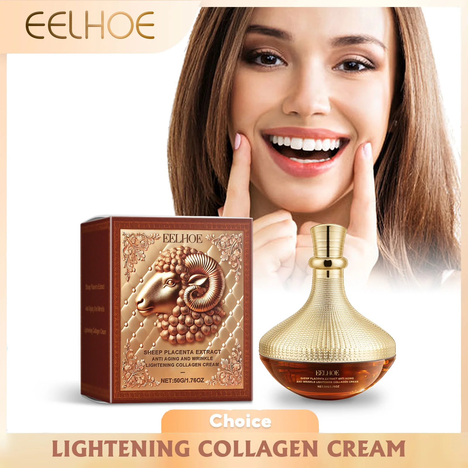 EELHOE Sheep Placenta Moisturizing Face Cream Facial Lift Skin Care Firming Soft Skin Moisture Replenishment Face Cream Skincare