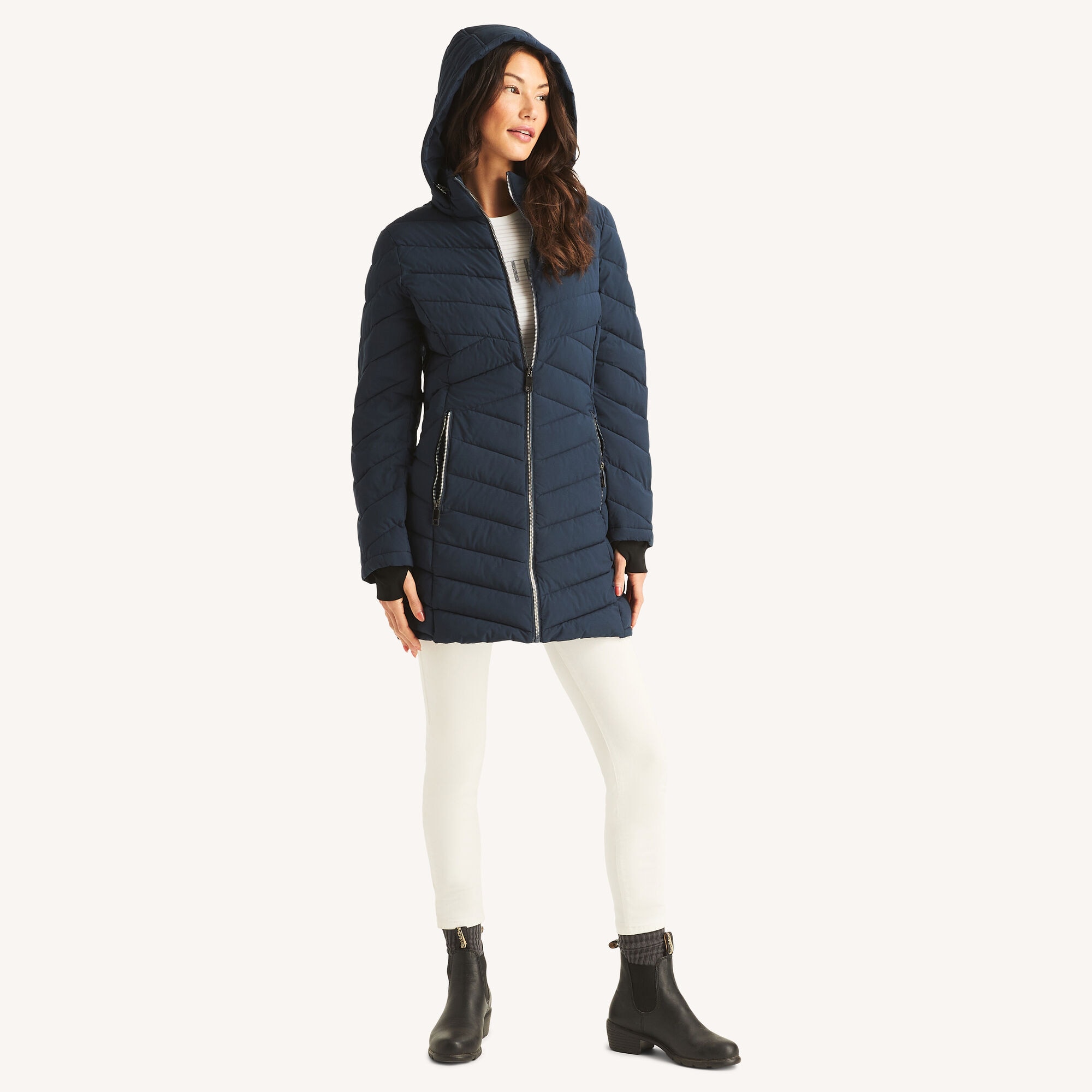 Nautica Women's Puffer Jacket 463 (J Navy), M