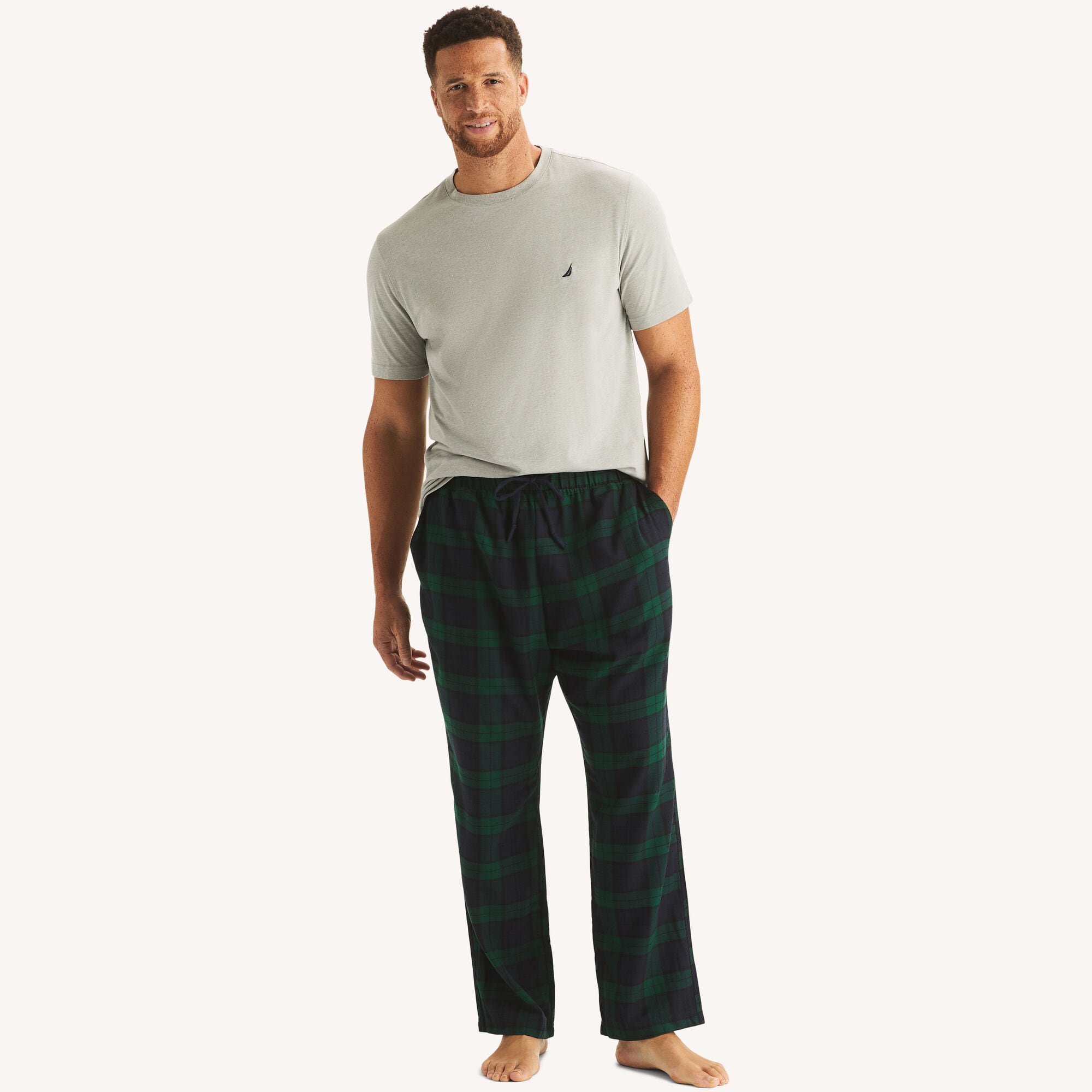 Nautica Men's Big & Tall Plaid Pajama Pant Set 060 (Grey Heather), 2XL