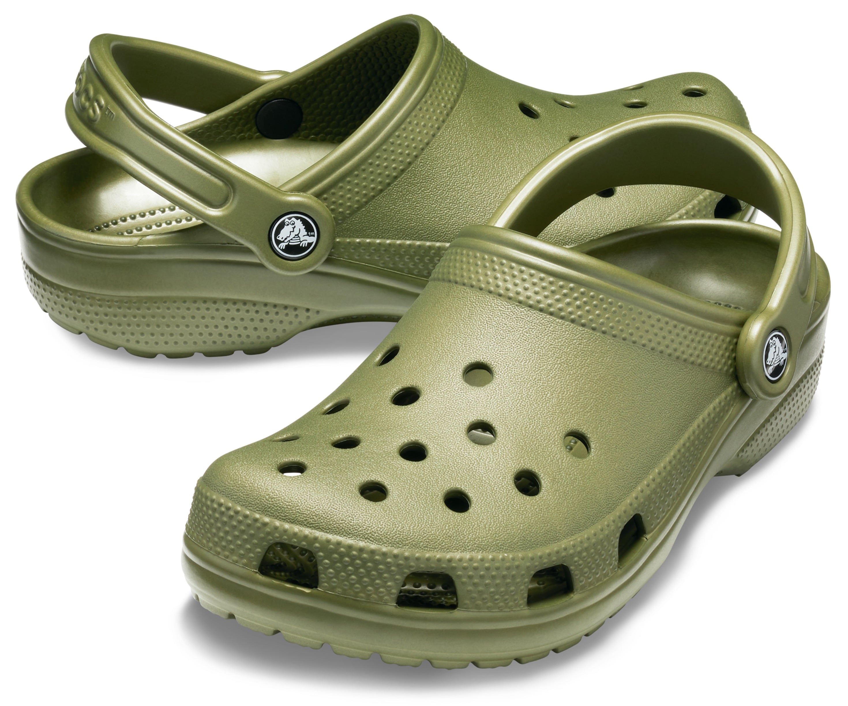 Clog CROCS "Classic", Herren, Gr. 38, grün (khaki), Croslite™, Sportlich, Schuhe, Sommerschuh, Gartenschuh, Poolslides, mit typischem Logo