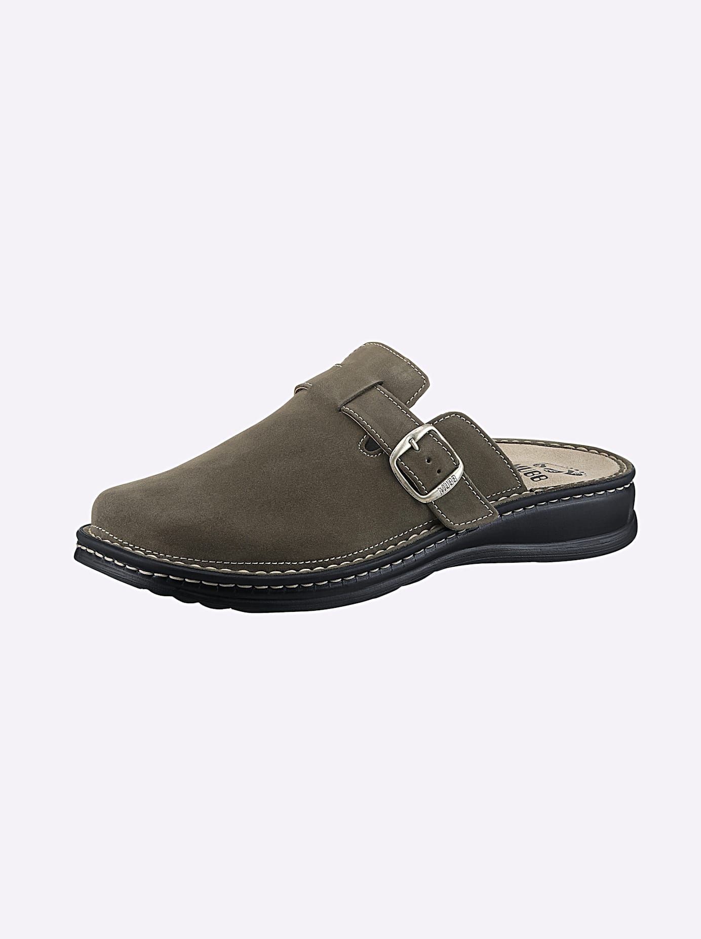 Clog MUBB, Herren, Gr. 41, grün (oliv), Leder, Rindsleder, Veloursleder, Basic, Schuhe Clog
