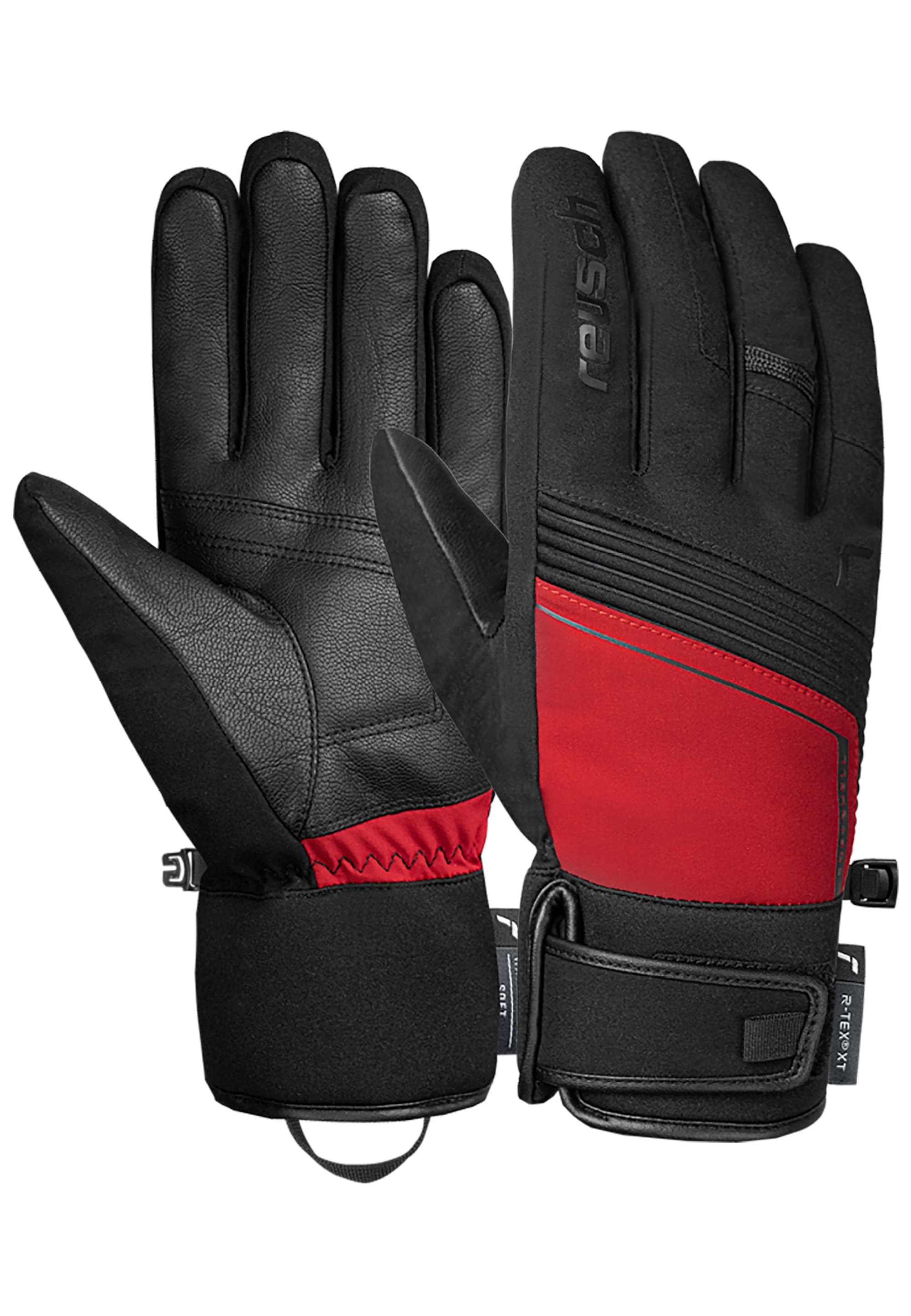 Skihandschuhe REUSCH "Louis R-TEX XT", Damen, Gr. 11, schwarz, rot, 85% Polyester, 15% Polyurethan, unifarben, Handschuhe, mit wasserdichter und atmungsaktiver Funktion Image