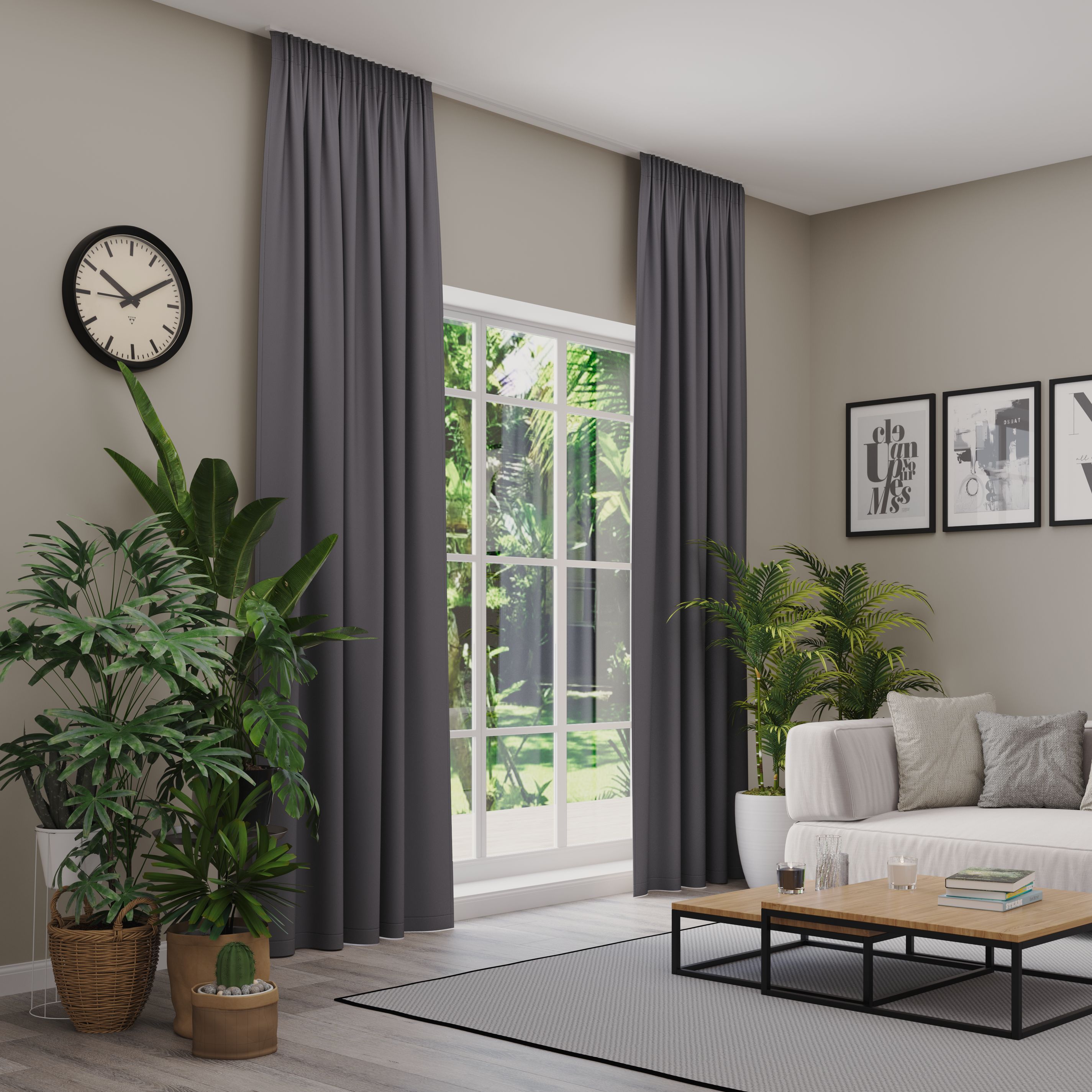 Verdunkelungsvorhang NEUTEX FOR YOU "INSULA", grau (dunkelgrau), B:137cm H:220cm, Polyester, Gardinen, Uni-Dimout für starke Verdunklung, nach Maß Image