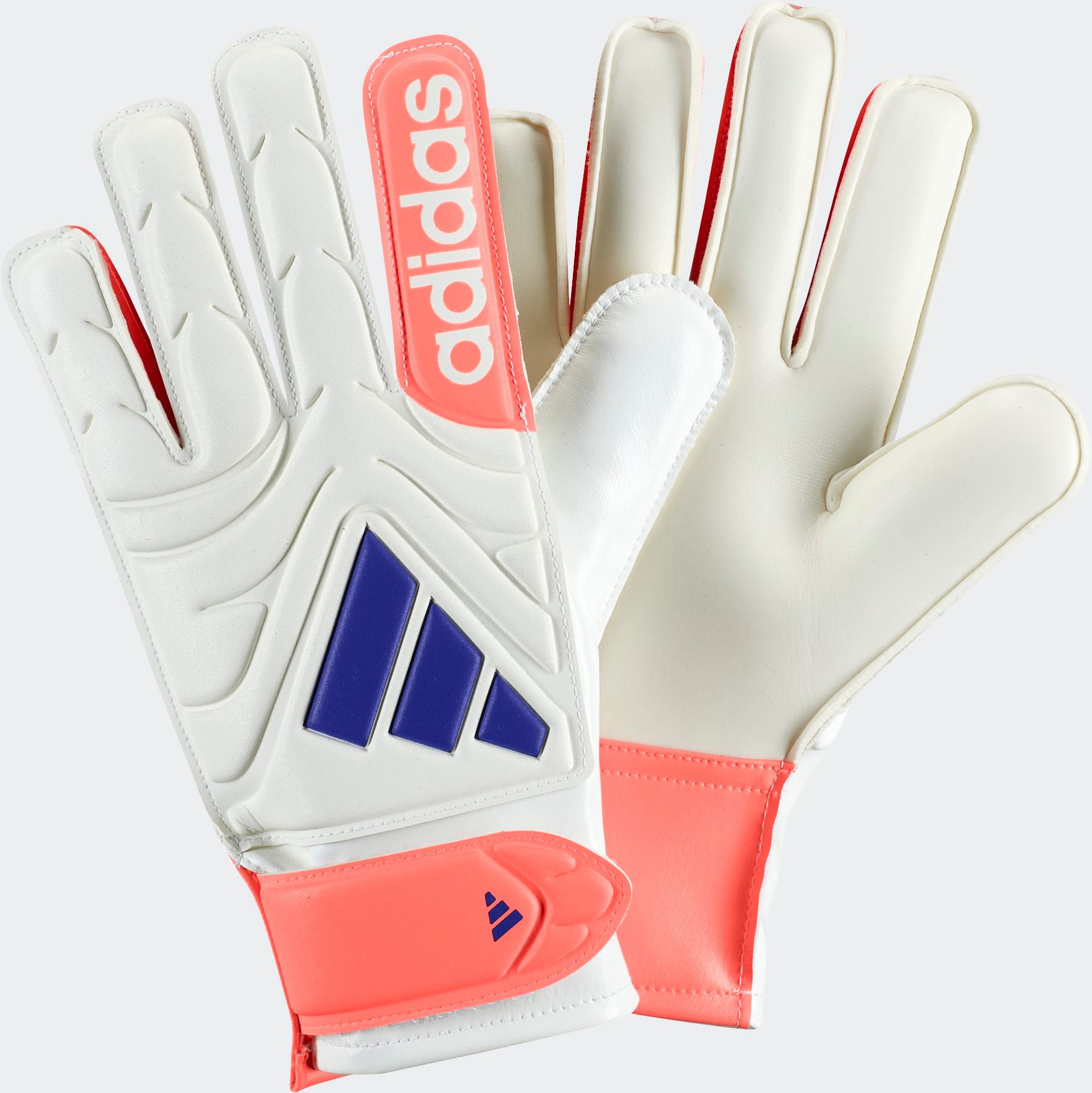 Torwarthandschuhe ADIDAS PERFORMANCE "COPA GL CLB J", Herren, Gr. 4, sanftes weiß, lucid blau, signal coral, Handschuhe Image