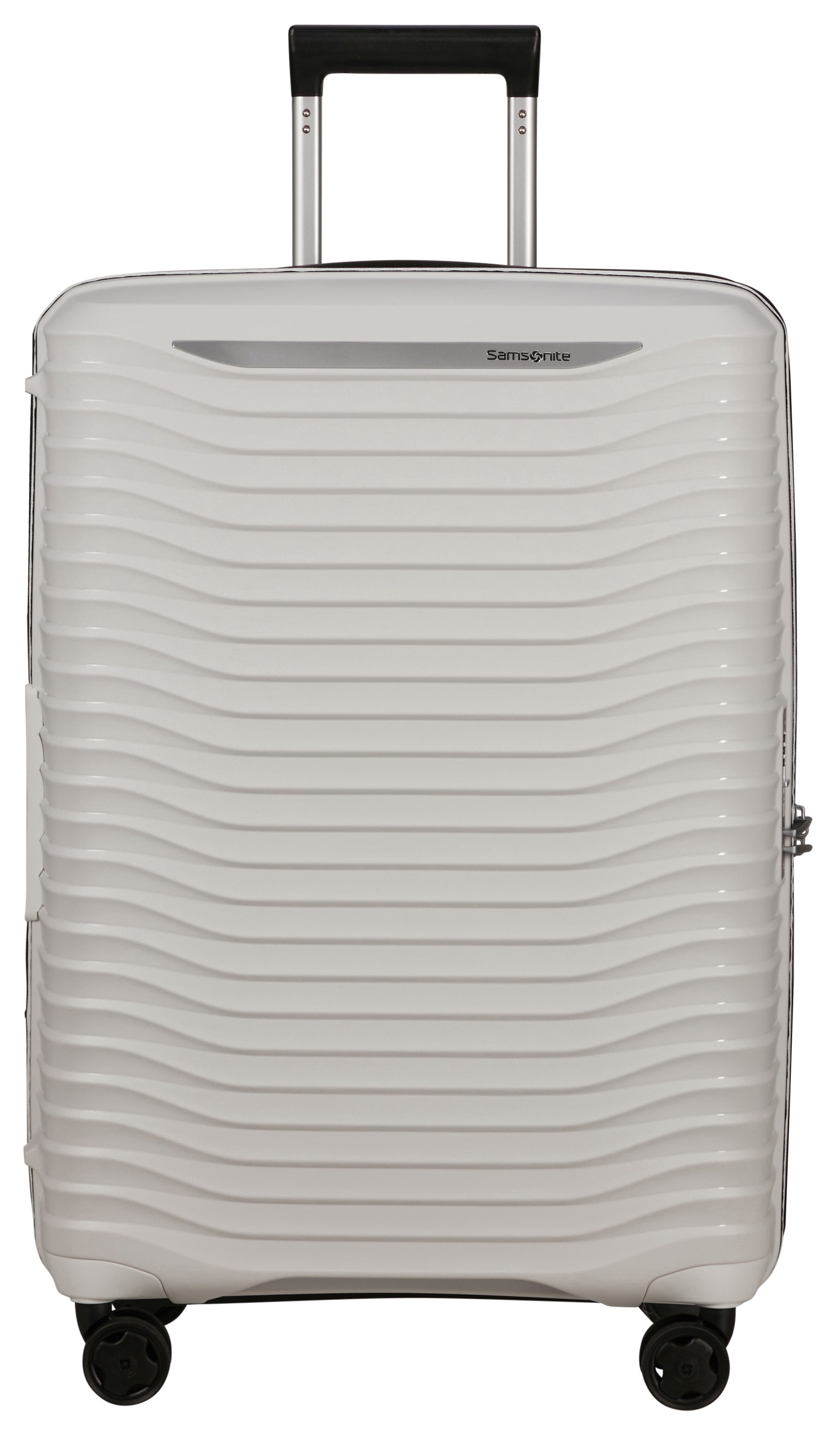 Hartschalen-Trolley SAMSONITE "UPSCAPE, verschiedene Größen und Farben", Gr. B/H/T: 47 x 68 x 28 75, weiß (cloud weiß), Polypropylen, gestreift, Koffer, Volumenerweiterung Reisegepäck Hartschalen-Koffer TSA-Zahlenschloss Image