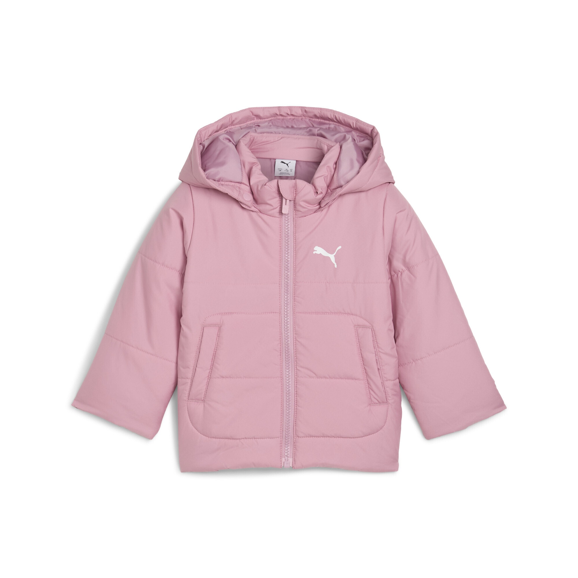Winterjacke PUMA "Minicats Wattierte Kapuzenjacke Kinder", Kinder, Gr. 80, rosa (poised pink), Obermaterial: 100% Polyester; Futter: 100% Polyester; Füllung: 100% Polyester; Seitentasche – Unten: 100% Polyester, Jacken Image