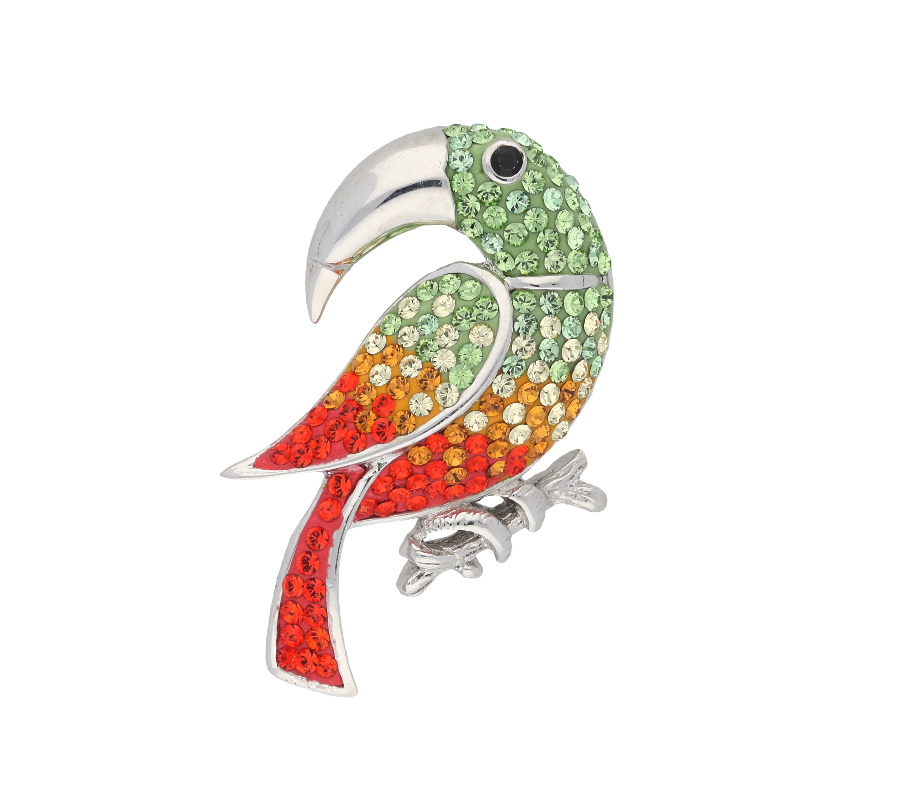Brosche VIVANCE "Papagei", silber (silber 925), Broschen, Damen, Silber 925 (Sterlingsilber) Image
