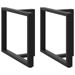vidaXL Esstischbeine T-Form 2 Stk. Schwarz 100x35x(72-73) cm Stahl Image